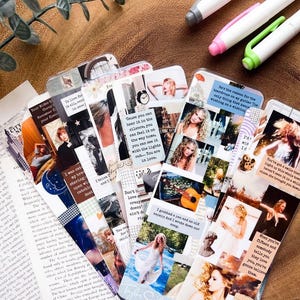 Music Collage Bookmarks | Gift For Book Lover, Personalized Reader, Cute Laminated Bookmark, Handmade Set of Bookmarks