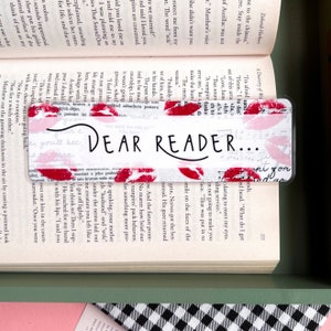 Dear Reader Vintage Kiss Bookmark | Gift For Book Lover, Personalized Reader Gift, Handmade Set of Bookmarks, Bookish Love