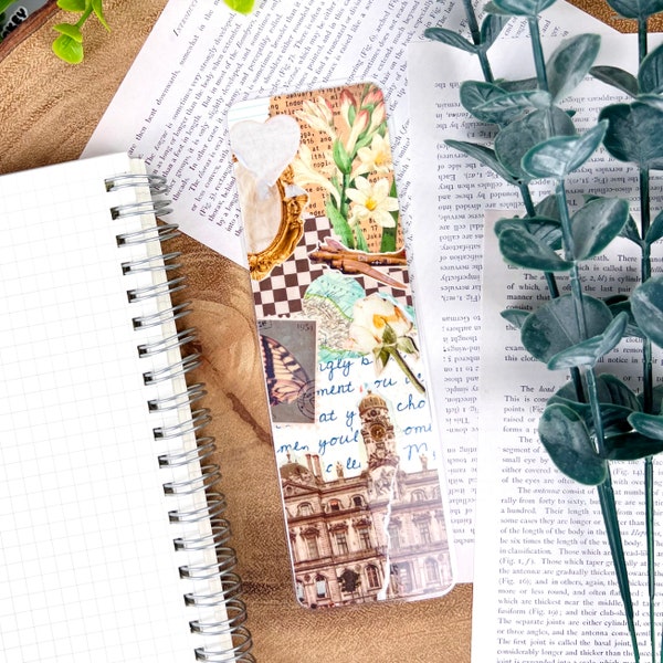 Vintage Collage Bookmark, Gift for Book Lovers, Personalized Bookmark, Reader Accessory, Tassel, Handmade, Scrapbook Inspired, Victorian Art