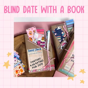 Blind Date With A NEW Book - Gift For Book Lovers, Personalized Bookish Bundle, Handmade Bookmark Tassel, Romance, Thriller, Fantasy, Spicy