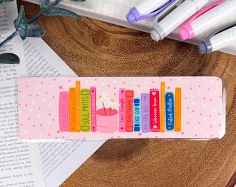 Romance Tropes Pink Bookmark, Gift For Book Lovers, Personalized Gift, Cute Laminated Bookmark, Handmade Bookish Accessory, Smut Bookmark