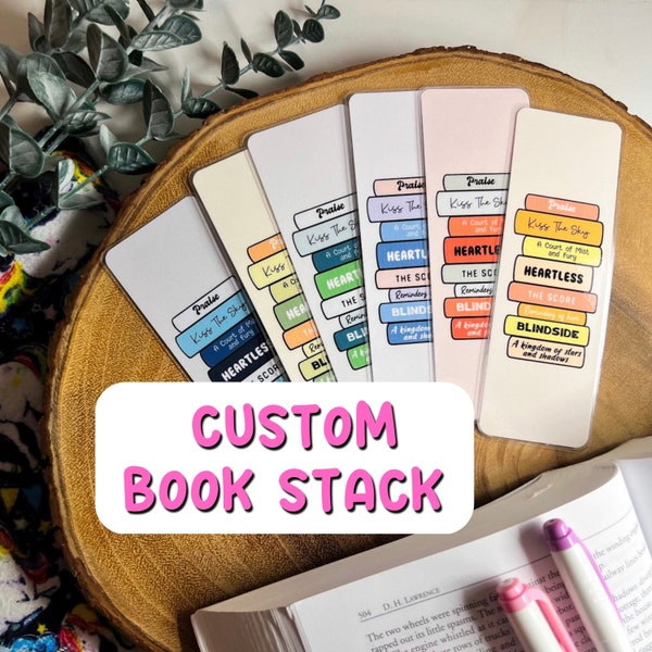 Custom Favorites Book Stack Bookmark, Gift For Book Lovers, Reader Accessory, Handmade Bookish Gift, 2023 Favorites, Book Club, Personalized