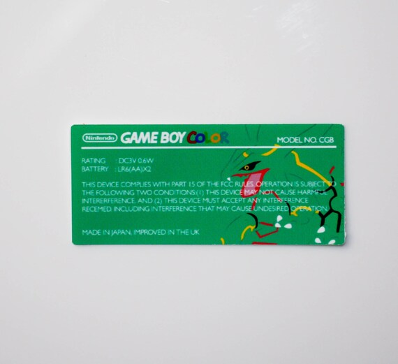 Pokemon Gameboy Color Back