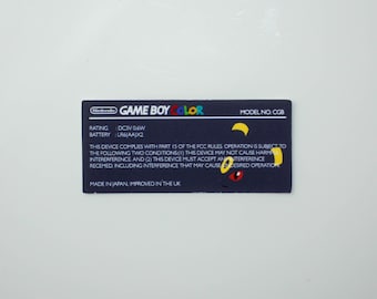 Pikachu Gameboy Color Rear Sticker Gameboy Color Back Sticker - Etsy