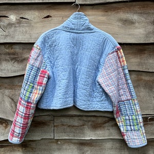 100% Cotton Cropped Recycled Quilt Coat image 4