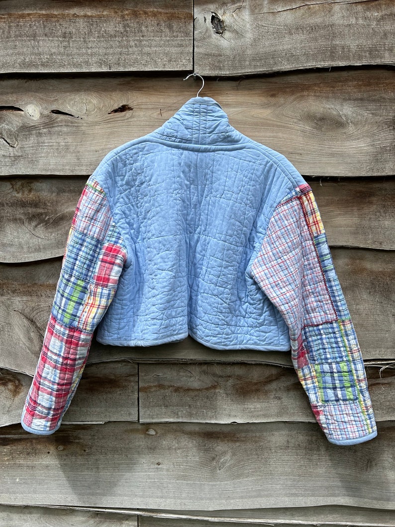 100% Cotton Cropped Recycled Quilt Coat image 4