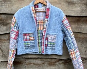 100% Cotton Cropped Recycled Quilt Coat