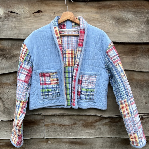100% Cotton Cropped Recycled Quilt Coat