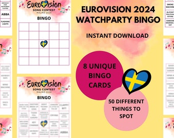 Eurotrack 2024 Bingo - Eurotrack 2024 Watchparty Bingo - Eurotrack 2024 Spieleabend - Party