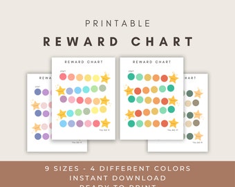 Reward Chart, Reward Chart Printable, Toddler Reward Chart, Kids Routine Chart, Rainbow, Earth, PinkDIGITAL DOWNLOAD