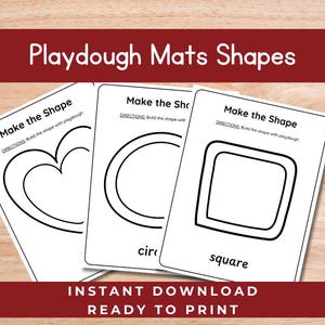Printable Shape Playdough Mats – 9 Shape Activities for Toddlers, Preschool, Fine Motor Skills & Sensory Play | Instant PDF