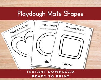 Printable Shape Playdough Mats – 9 Shape Activities for Toddlers, Preschool, Fine Motor Skills & Sensory Play | Instant PDF