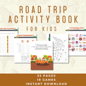 Kid&#39;s Road Trip Games Printable, Family Holiday Road Trip Games, Travel Activities, Road Trip Games Bundle, Kids Travel Games