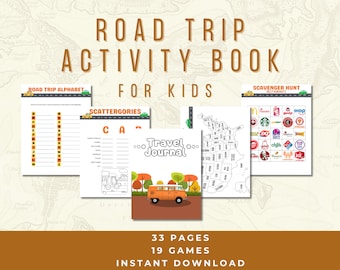 Kid's Road Trip Games Printable, Family Holiday Road Trip Games, Travel Activities, Road Trip Games Bundle, Kids Travel Games