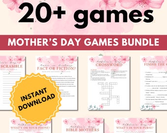Mother's Day Brunch Games Bundle, Mothers Day Party Games, Mothers Day Printable Games, Mother's Day Brunch Party Ideas, Mother's Day Games