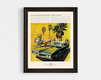 VINTAGE MUSCLE CAR Ad Page, 1969 Sports Car Poster, Nostalgic Car Room Decor, Garage Decor, Retro Car Advertisement Poster