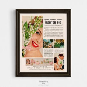 Vintage Coty Perfume Ad Print: 1950s Muguet Des Bois (Digital Download)