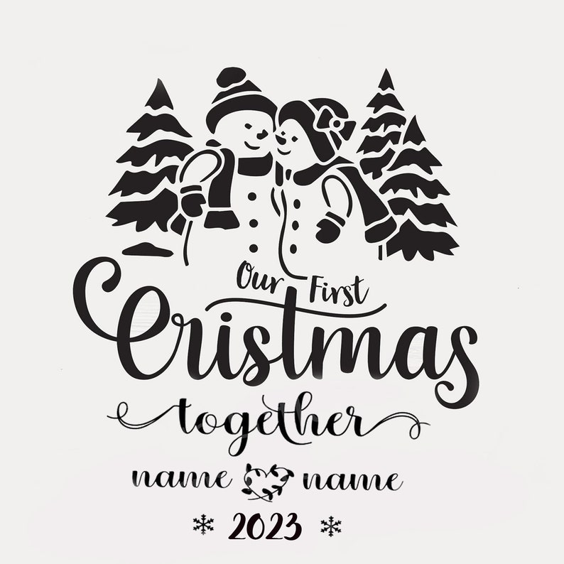 Our First Christmas Together Svg, Custom Name Christmas Svg, Lover