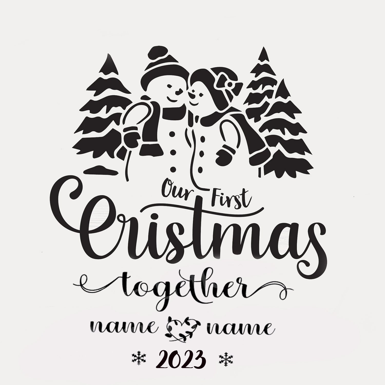 Our First Christmas Together Svg, Custom Name Christmas Svg, Lover