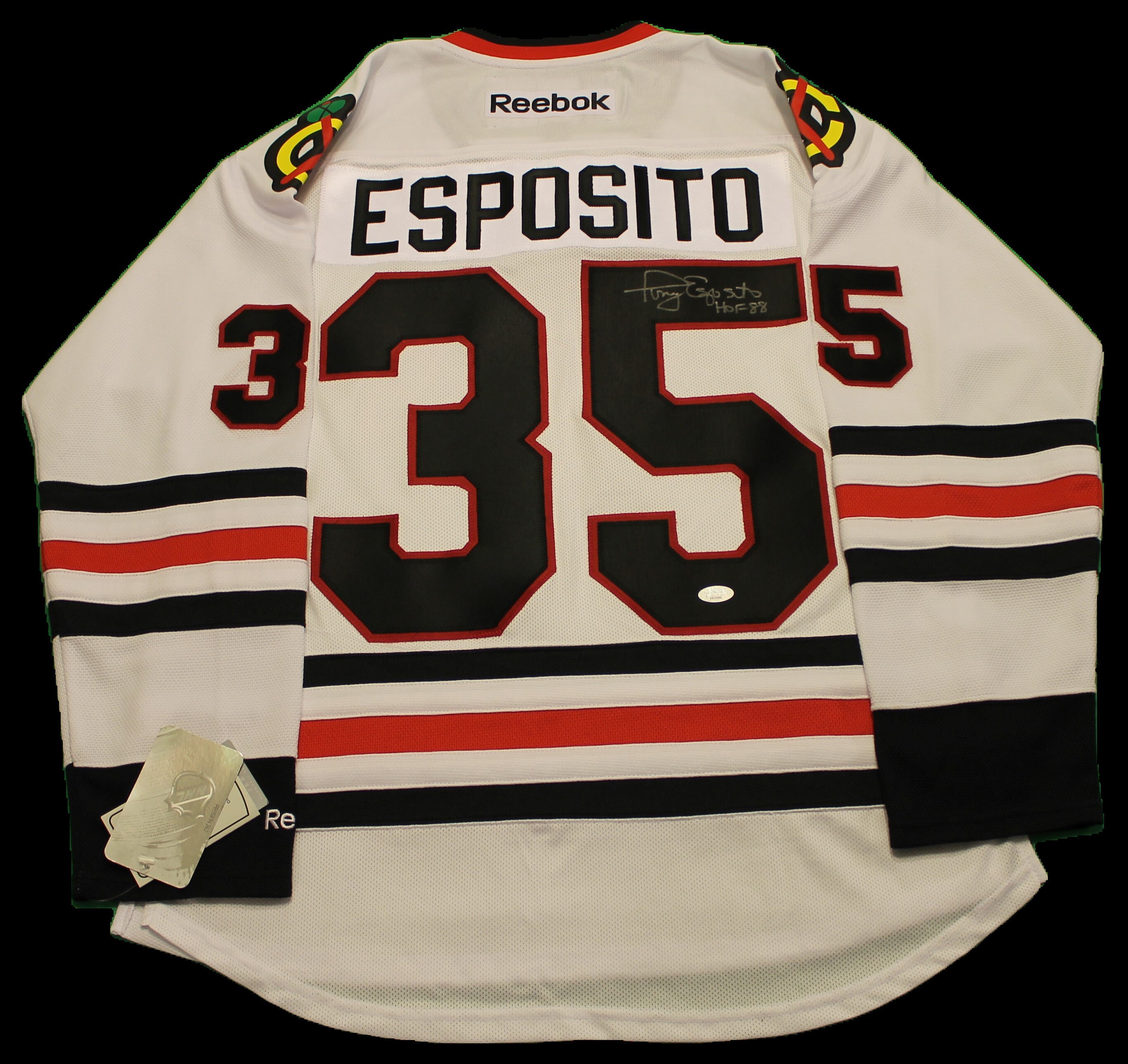 TONY ESPOSITO CHICAGO BLACKHAWKS JERSEY # 35 - CCM  VINTAGE  - NEW WITH  TAGS | SidelineSwap