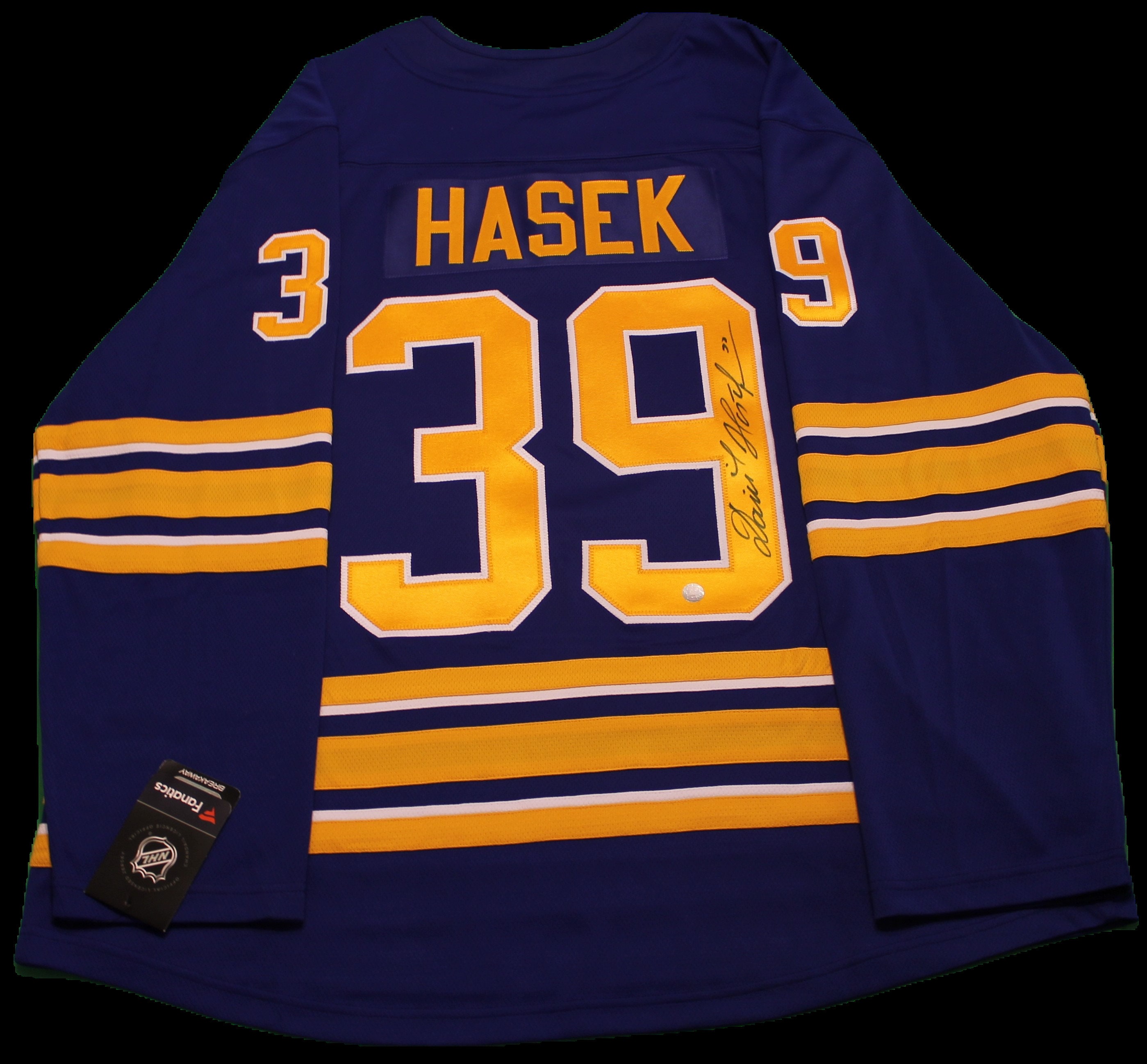 DOMINIK HASEK SIGNED BUFFALO SABRES GAME JERSEY WITH CERTIFICATE