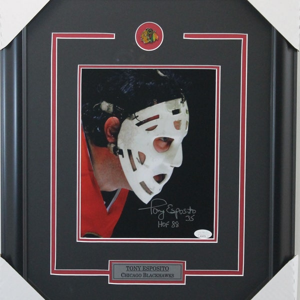 Tony Esposito signed autograph Chicago Black Hawks 8x10 framed