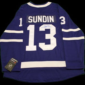 Mats Sundin Signed HOF 12 Inscription Toronto White Hockey Jersey
