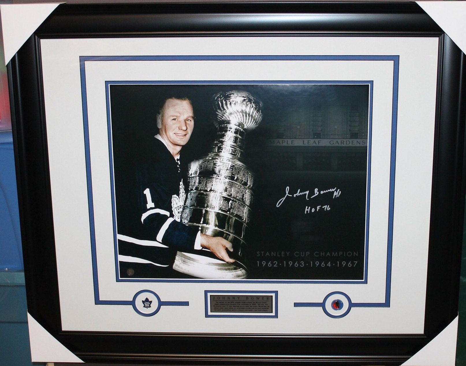 Johnny Bower Signed Autographed Toronto Maple Leafs 1967 Stanley