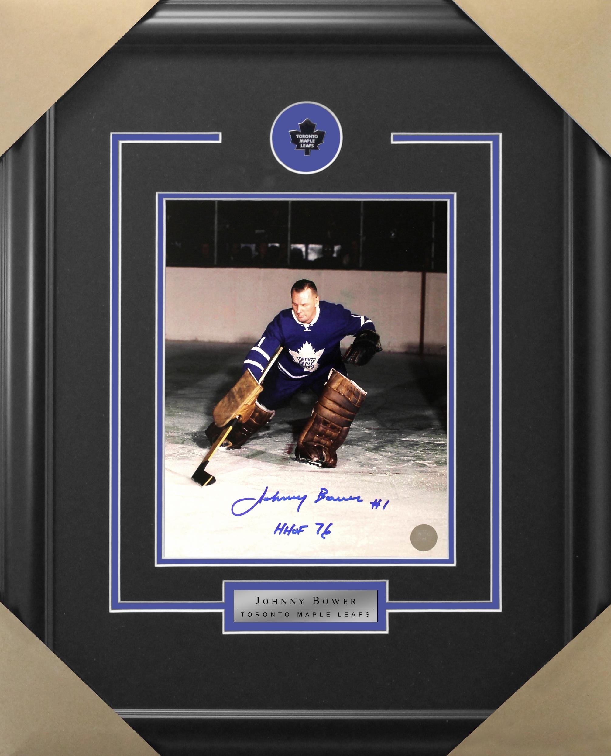 AUCTION - Bobby Hull & Johnny Bower Signed 8x10 Photo Inscribed Hof 1983 Hof 76 Beckett
