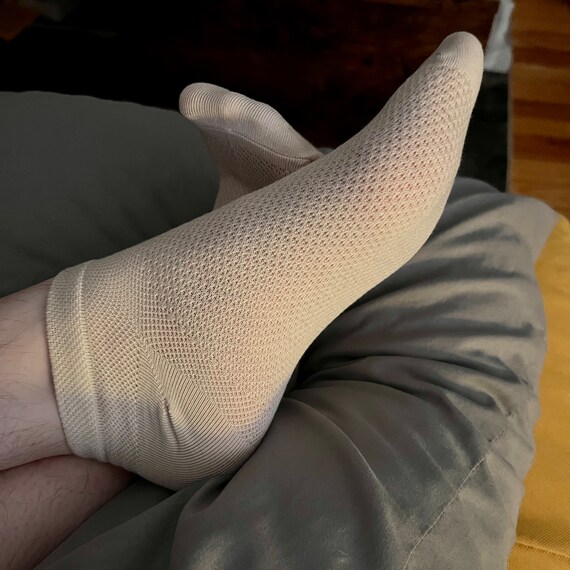 Heavily Worn Cream Ankle Socks Etsy