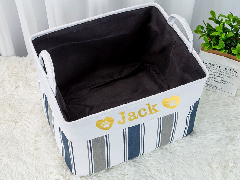 Personalized Dog Toy Basket Custom Dog Toy Storage Burlap Etsy