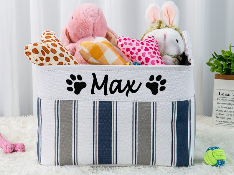 Personalized Dog Toy Basket Custom Dog Toy Storage Burlap Etsy