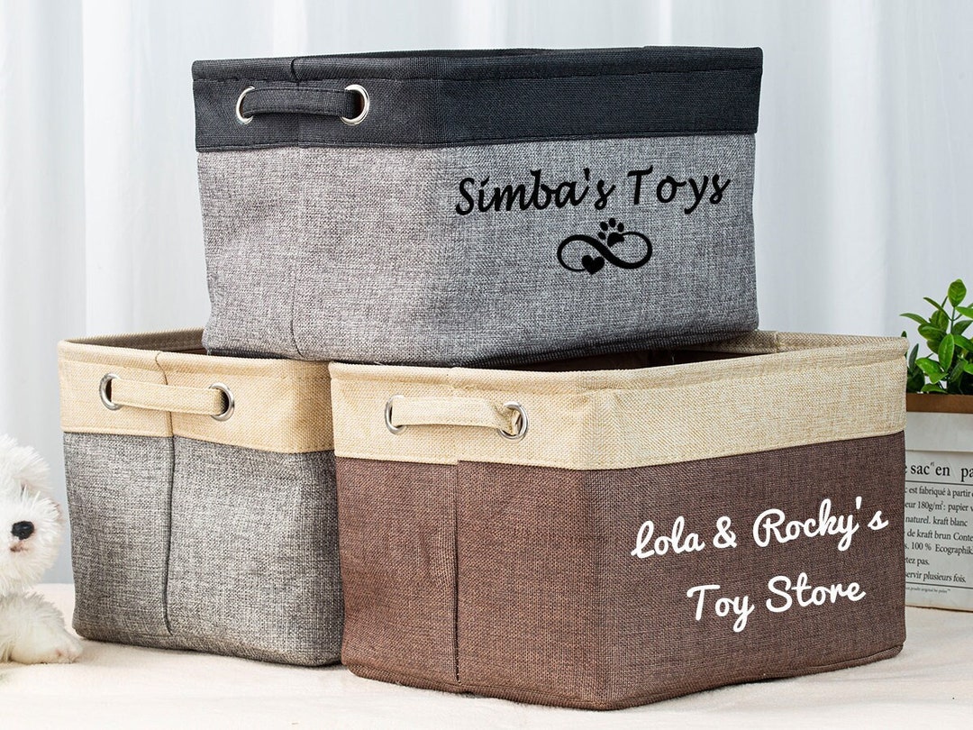 Personalized Dog Toy Bin, Custom Dog Toy Basket, Pet Toy's Storage