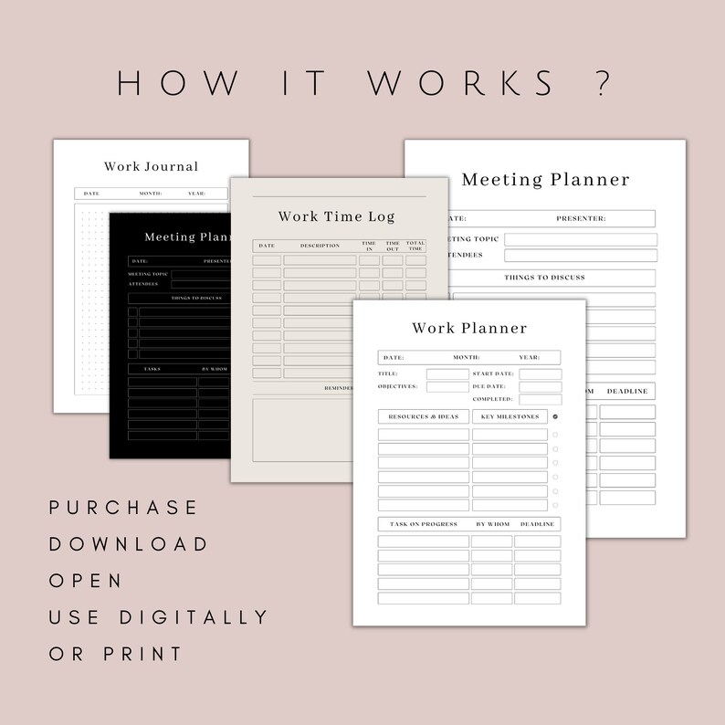 Work Planner Printable Task Checklist PDF, Work Schedule Template ...