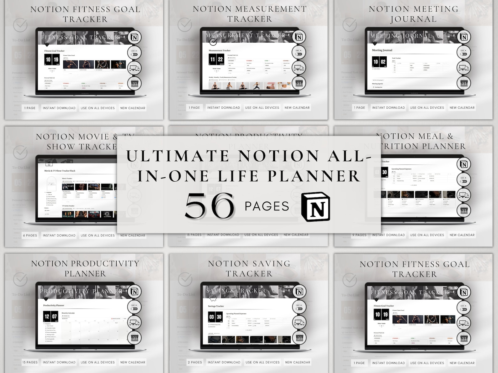 Notion All in One Planner Template | Notion Life Planner | Adhd Notion ...