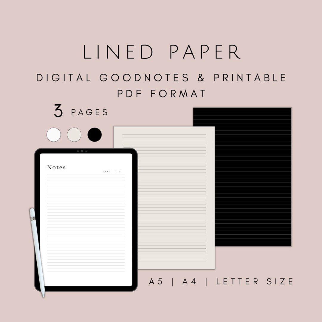 Lined Paper Digital Graph Paper Printable Note Paper Etsy