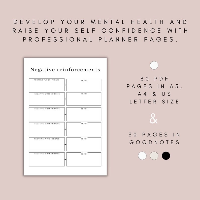 Selfesteem Planner Printable Goodnotes Mental Health Etsy