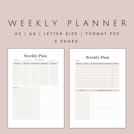 Weekly Planner Printable Printable To-do List Weekly | Etsy
