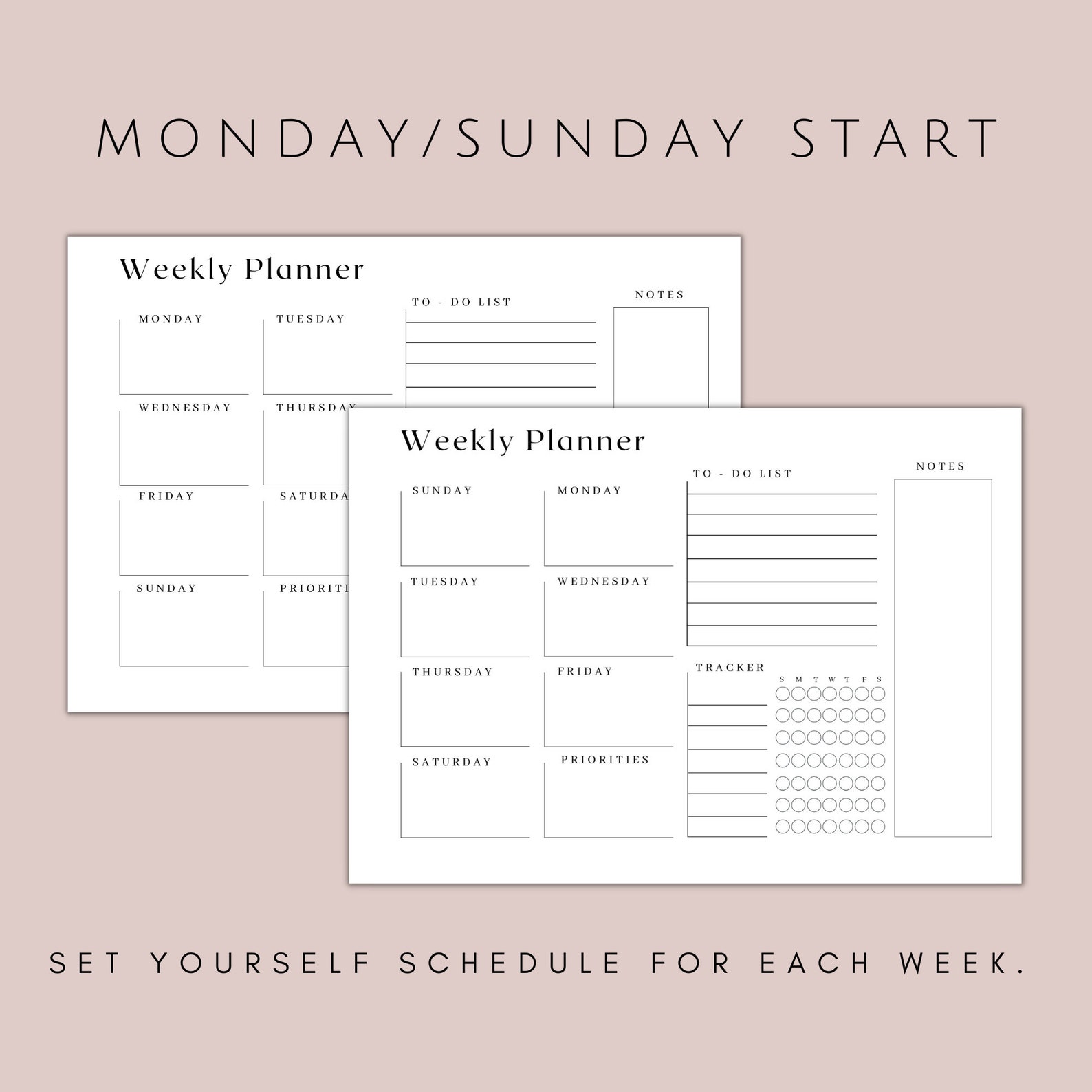 weekly-planner-landscape-printable-weekly-schedule-weekly-etsy