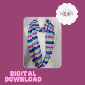 Circle Scarf Sewing Pattern- Make your Own Infinity Scarf- Learn to Sew with Jersey