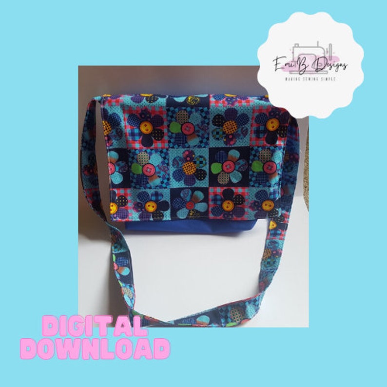 Lined Messenger Bag Sewing Pattern Pdf/download Beginner Sewing Pattern