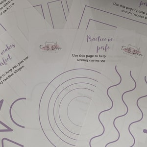 Downloadable Sewing Practice Pages- Printable Sewing Practice- Beginner Sewing Practice Pages