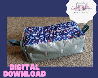 Billy Boxy Patchwork Pouch Sewing Pattern- PDF/Download/ Patchwork makeup Bag Sewing Pattern
