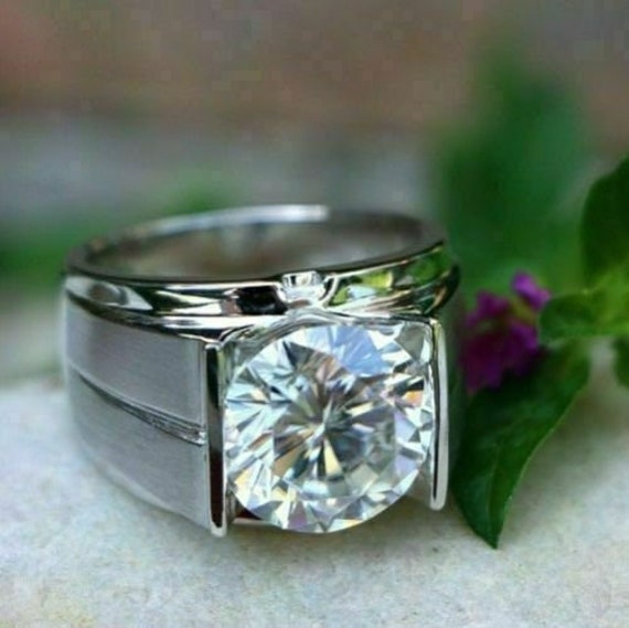 Men s Solitaire Diamond Ring Men s Engagement Ring 2.2 Ct