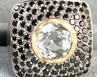 Men's Two Tone Engagement Ring, Men's Diamond Ring, Round 1.4 Ct Diamond, 14k White Gold Plated, Men's Bezel Set Wedding Ring, As Per Image