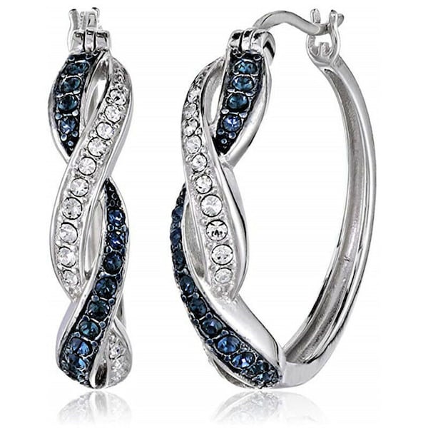 Wedding Earring, Diamond Earrings, Engagement Earrings, Sappire Diamond Earrnig, 14K White Gold, CrissCross Earrings, 2Ct Round Cut Diamond