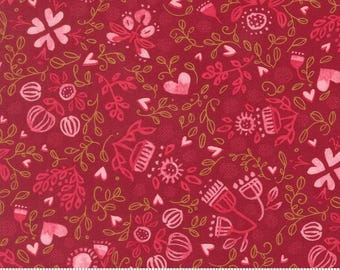 Darling Peony Cranberry 48792 16 Moda #1 - 1 Yard Cuts