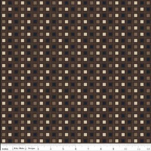 Huckleberry Saltbox Blocks Brown C14353 by Karen Walker for Riley Blake Designs - 1 Yard Cuts