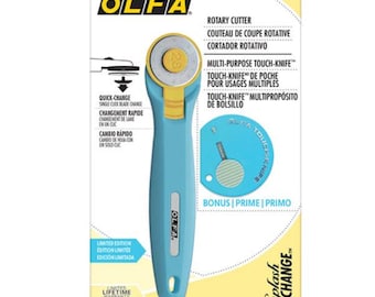 OLFA 28mm Aqua Quick Change Rotary Cutter & Bonus Touch Knife