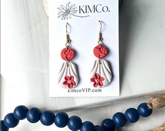 Tropical Flower Polymer Clay Earrings